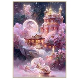 Бриллиантовая живопись 2024 Новая ручная DIY Dream Palace Castle 5D Patch Diamond Cross Вышитая гостиная спальня
