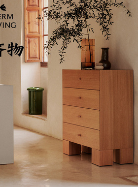 丹麦Ferm Living Kuben Drawers 餐边斗柜电视收纳柜 木抽屉柜