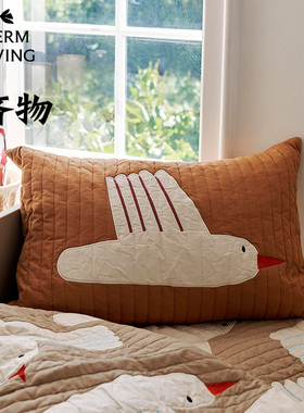 丹麦FermLiving Bird Quilted Cushion 抱枕 北欧儿童房软装靠枕