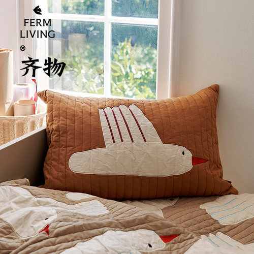 FermLivingBirdQuilted抱枕