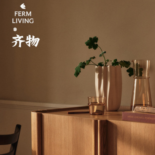 丹麦Fermliving Nium Vase花瓶陶瓷褶皱设计师款 北欧简约摆件