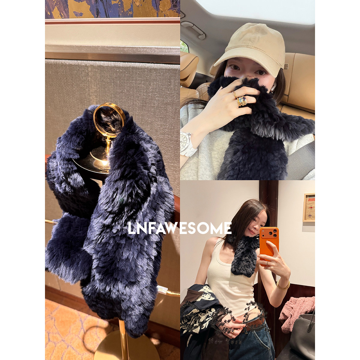 LNFAWESOME匈牙利龙猫编织围巾