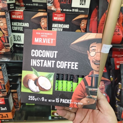 越南原装越先生COCONUT INSTANT COFFEE椰子味速溶咖啡3合一255克