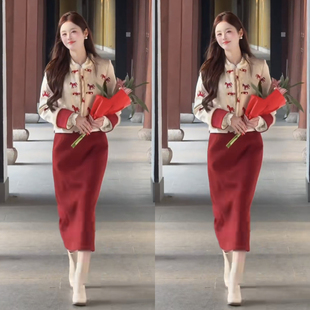 中式千金风棉服女2025冬季新款新年装喜气加厚长袖保暖新中式棉衣