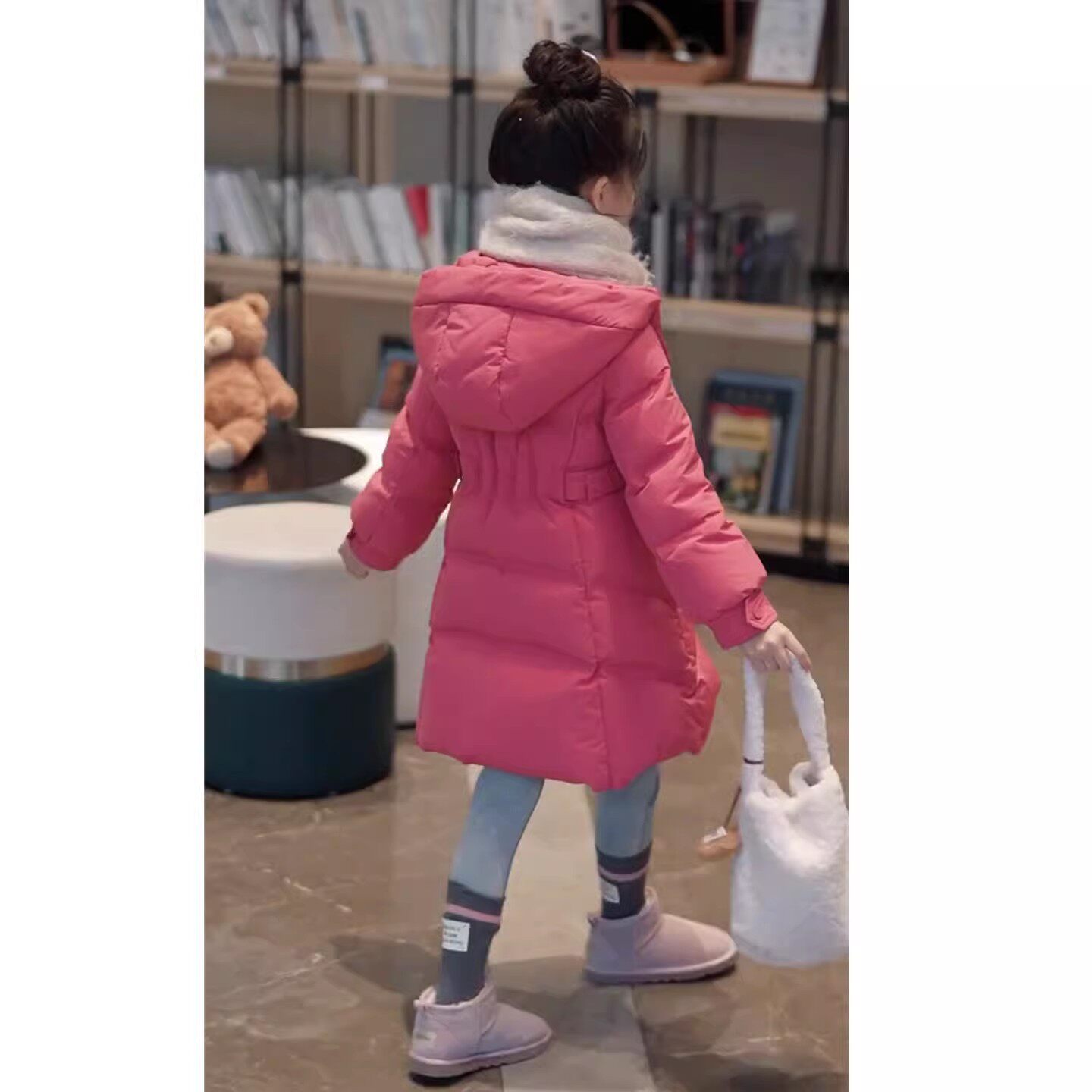 儿童羽绒服女童中长款冬季2025新款中大童韩版洋气连帽加厚外套潮