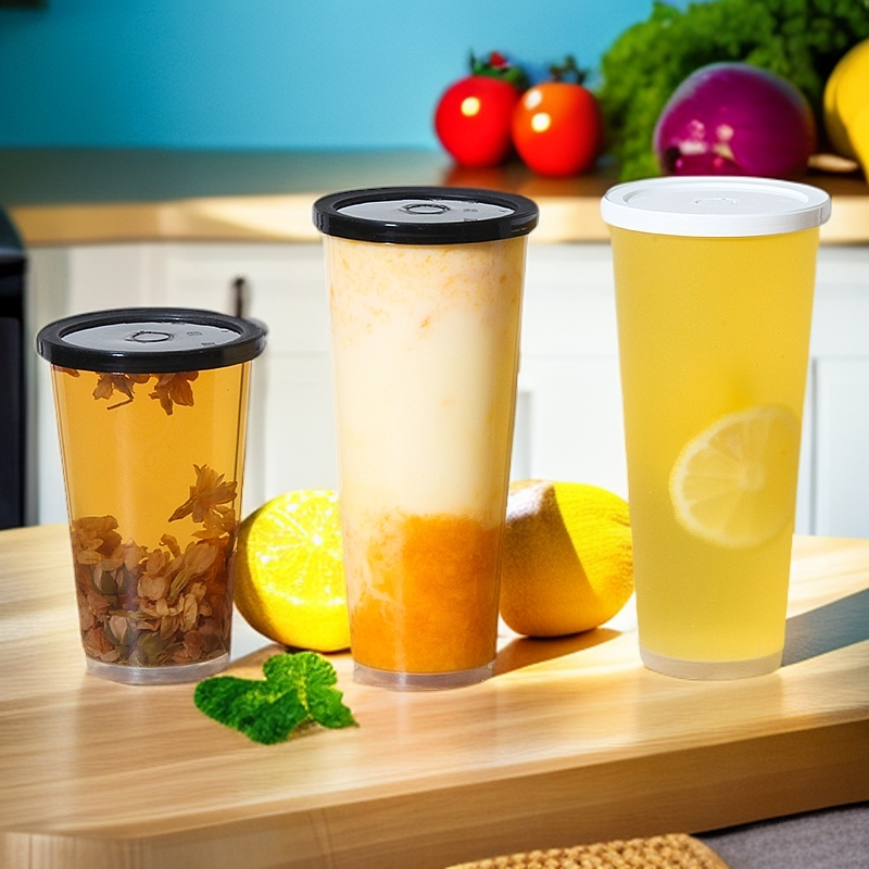 80口径一次性奶茶杯子高脚注塑杯水果网红玩味冰调冷萃塑料杯带盖,餐饮具,塑杯,淘宝优惠券,粉丝福利购,淘宝优惠卷