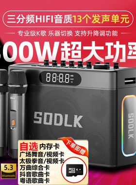 SODLK声莱客S1127PLUS大功率K歌音响直播低音炮乐器无线蓝牙音箱