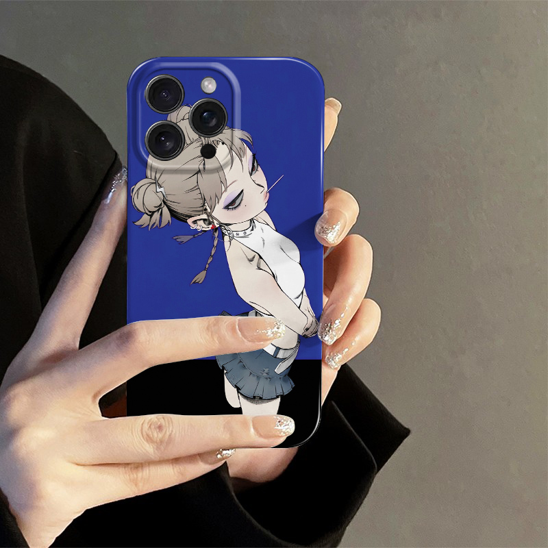 漫画少女Y2K艺术辣妹高级感适用iPhone14promax/13/11菲林软壳SE3/XS/8P二合一苹果12mini手机壳