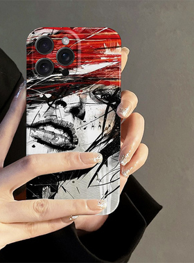 适用于苹果15pro手机壳ins风iPhone14promax泼墨艺术个性15菲林软壳14创意13小众11promax高级感油画男女新款
