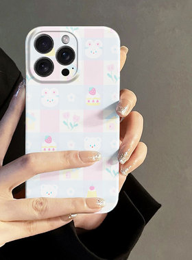 手机壳iPhone 15 Pro Max原创可爱狗狗13promax小兔兔子x少女iphone128半包7全包14镜头保护套