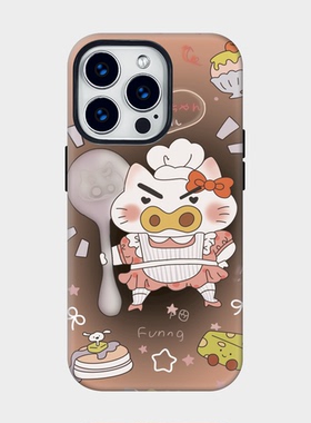 ins卡通左卫门小猪适用iPhone16promax苹果15pro菲林二合一手机壳新款13/1214pro
