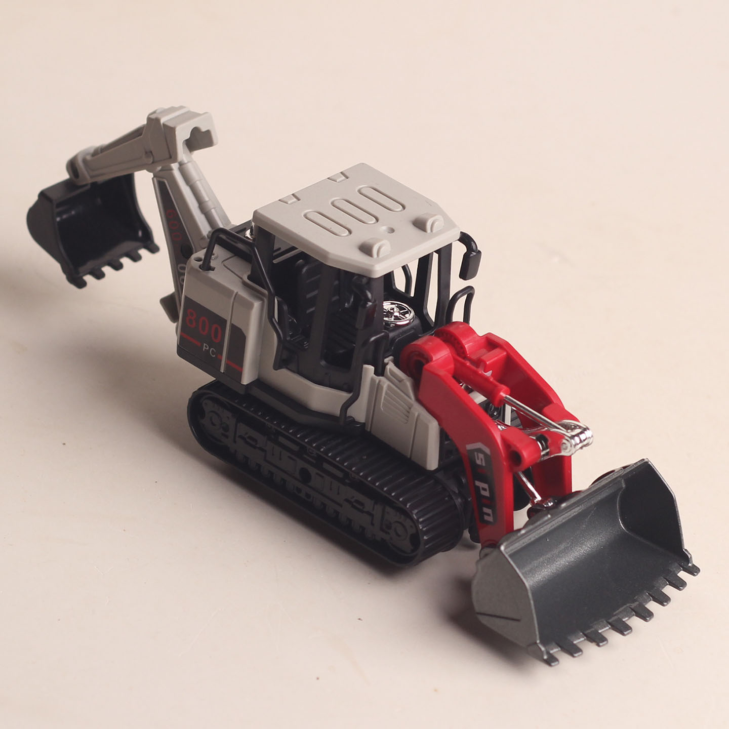 男孩双头推土挖土铲车玩具