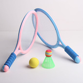 儿童球拍玩具羽毛球男孩女孩弹力球套装 室内亲子运动网球超轻回弹