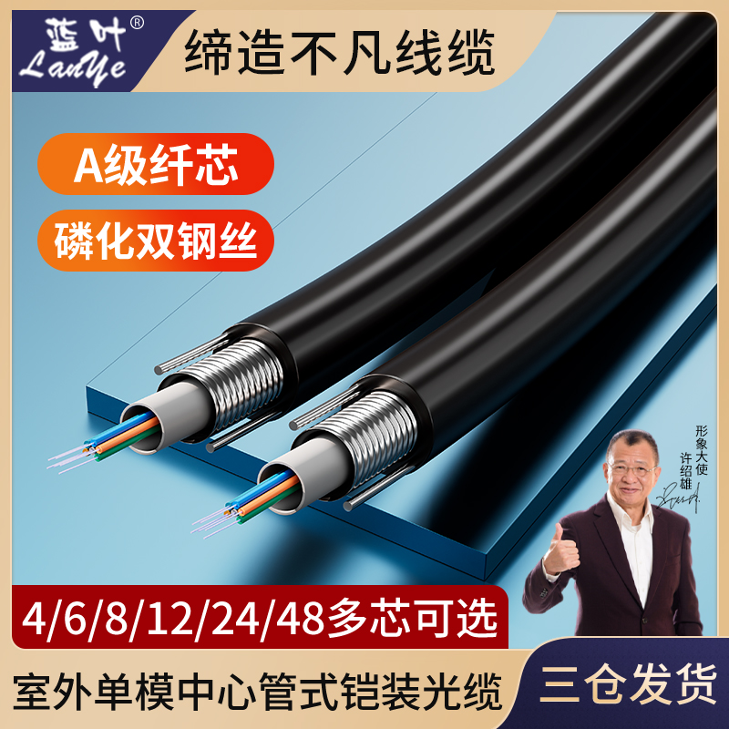 光纤4 6 8 12 24 48芯室外单模通信光缆光纤中心管式轻铠装光缆