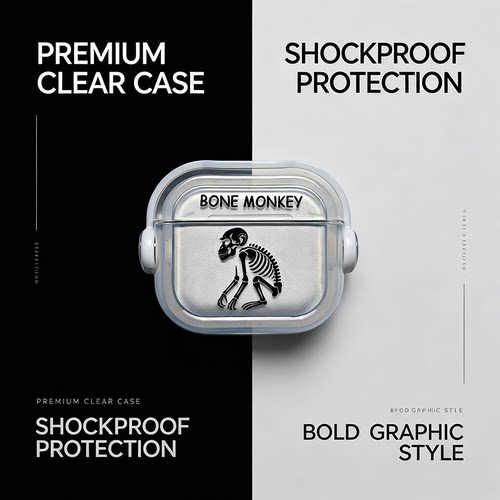 支架壳骷髅猴子适用AirPods Pro3耳机套AirPods4保护套新款二代耳机AirPods1/2/3代TPU耳机套保护壳支架ro2