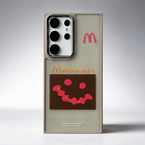 恶搞老M薯条适用三星S24Ultral原创磨砂手机壳23Ultra防摔纯平背部弧度肤感高端简约S22保护套硬壳