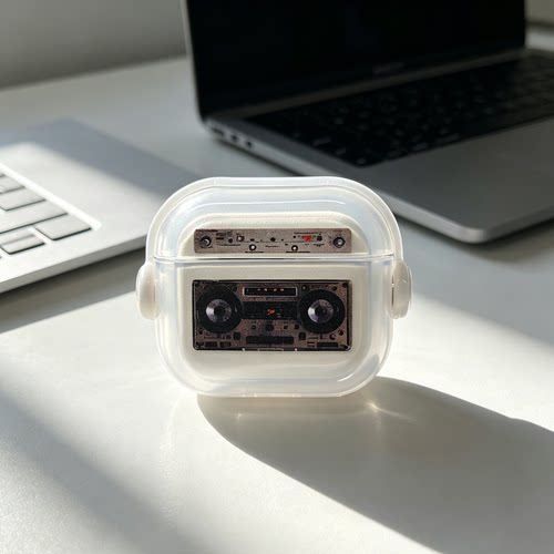 支架壳复古音箱适用AirPods Pro3耳机套AirPods4保护套新款二代耳机AirPods1/2/3代TPU耳机套保护壳支架ro2