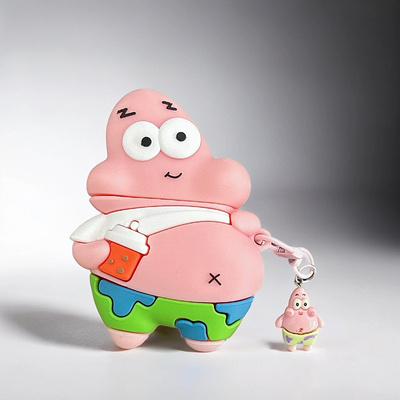 卡通派大星适用airpodspro2保护套airpods4耳机壳2代苹果无线蓝牙耳机套airpods三代硅胶软壳可爱动漫海绵