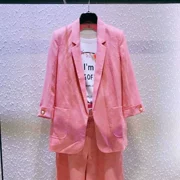 Xi Gedi suy nghĩ của phụ nữ 2019 mùa xuân mới đích thực trong nước mua rắn màu bảy điểm tay áo phù hợp với áo khoác nữ - Business Suit