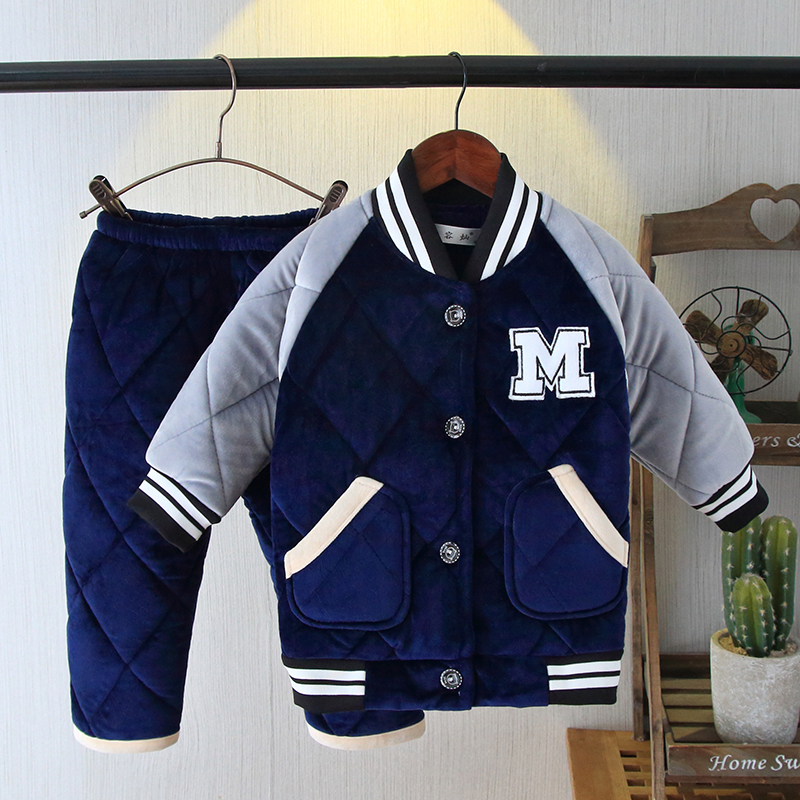 运动风棒球服男童厚款