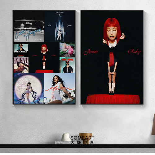 韩国blackpink周边jennie金珍妮同款图片自粘超大海报背胶粘贴画