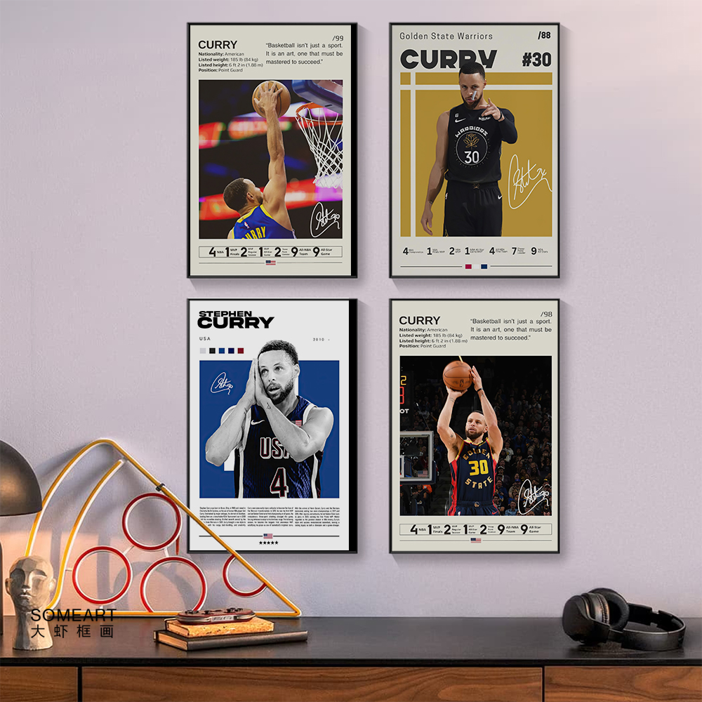 库里海报墙贴篮球球星海报宿舍高清卧室男生超大墙纸墙贴挂画