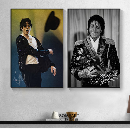 michael jackson迈克尔杰克逊专辑封面装饰画音乐歌手海报dj酒吧