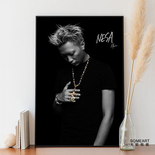 艾志恒Asen专辑挂画DIGI GHETTO专辑封面装饰画说唱rapper嘻哈画