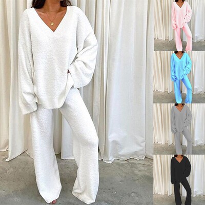 女士V领家居服Thermalpajamas