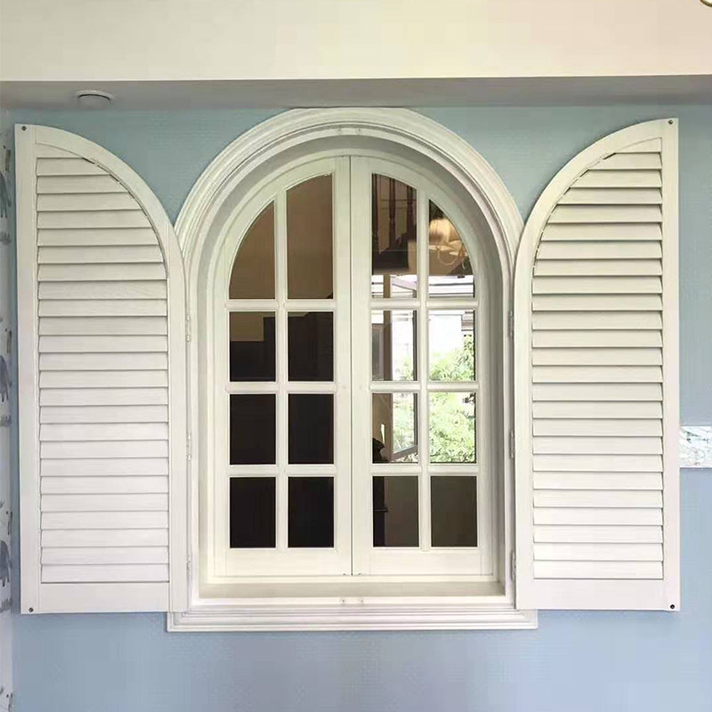 弘森卓定制北欧实木格子窗玻璃门格子窗落地窗对开折叠平开百叶窗