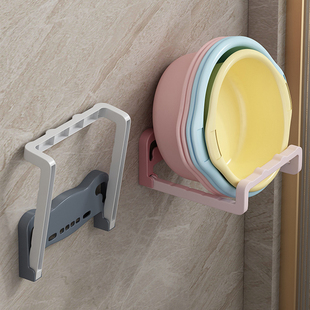 壁挂式 脸盆架卫生间浴室收纳架塑料盆子置物架节省空间