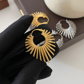 耳环轻奢气质复古耳饰 高级感法式 古埃及金色金属耳扣2026新款 爆款