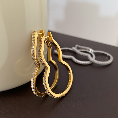 DSTYLE小众设计感镶钻葫芦形耳环