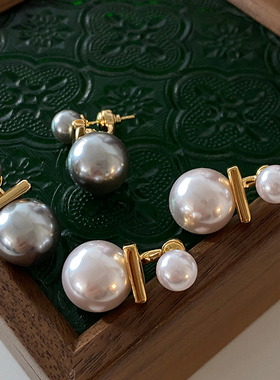 S家珍珠耳饰2025新款爆款高级感耳环女轻奢小众设计独特后挂耳钉