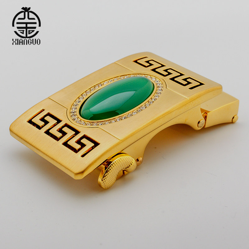 皮带扣男玉石扣头自动扣皮带合金玛瑙宝石玉石皮带扣腰佩 招财