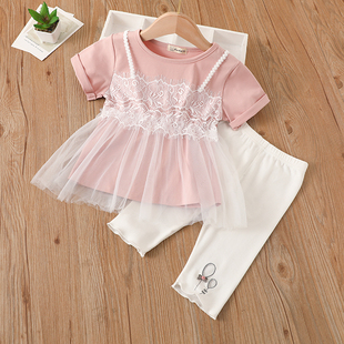 小宝宝薄款 童装 新款 2025夏季 纯棉两件套婴幼儿裙子套裙2 女童套装