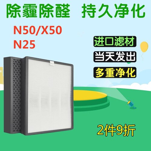 适配浦力适除湿机过滤网N25/N50/X50滤芯HEPA除甲醛除PM2.5复合网