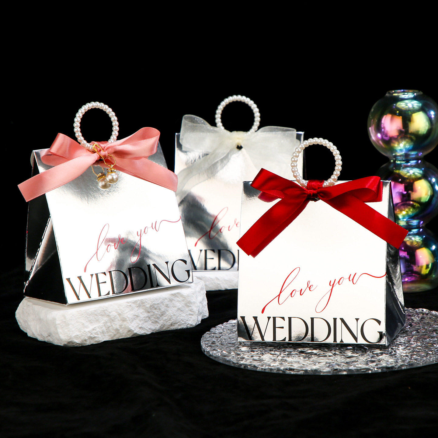 2026新款高级感喜糖盒镜面手提喜糖袋结婚礼回礼喜糖盒简约桌糖盒