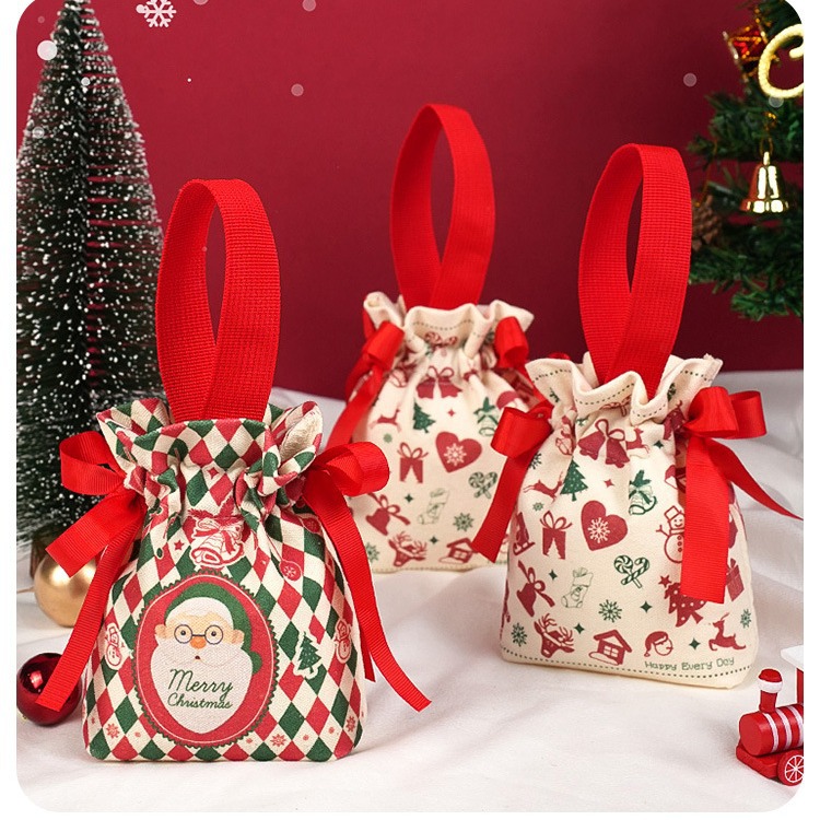 圣诞节礼品袋平安夜苹果包装礼盒圣诞老人伴手礼手提袋新款礼物袋