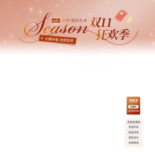 364双十一大促直播间贴片装修模板抖音小红书女装女包标签PSD素材