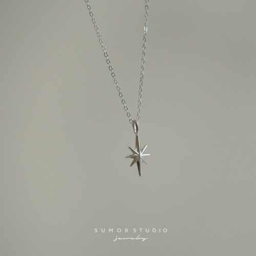 八芒星项链苏茉纯银女