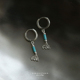 S925纯银个性 小象蓝色绿松石耳环小众设计原创轻奢气质百搭耳钉E7