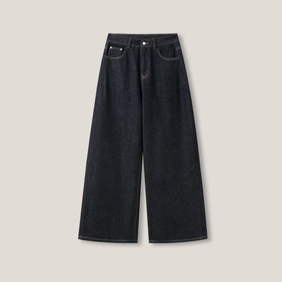 【CC家CC】经典设计款棉感阔版A字牛仔裤GDNZ156