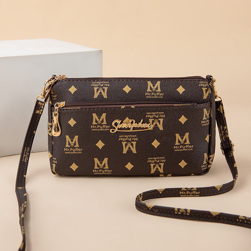 中年小包包女斜挎包2025新款潮时尚老花女士单肩包多层软皮妈妈包,箱包皮具/热销女包/男包,通用款女包,淘宝优惠券,粉丝福利购,淘宝优惠卷