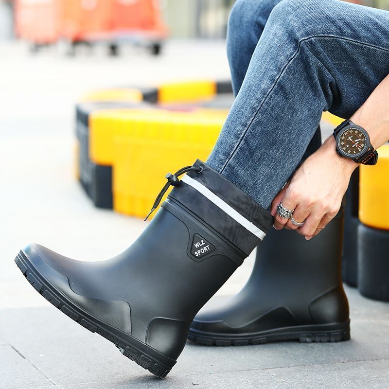 厚底男士雨鞋防滑雨靴男高筒低帮劳保钓鱼防水鞋男款水靴胶鞋靴子