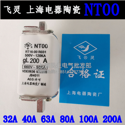 飞灵低压高分段能力熔断器保险 NT00 RT16-00 gL63A80A100A200A