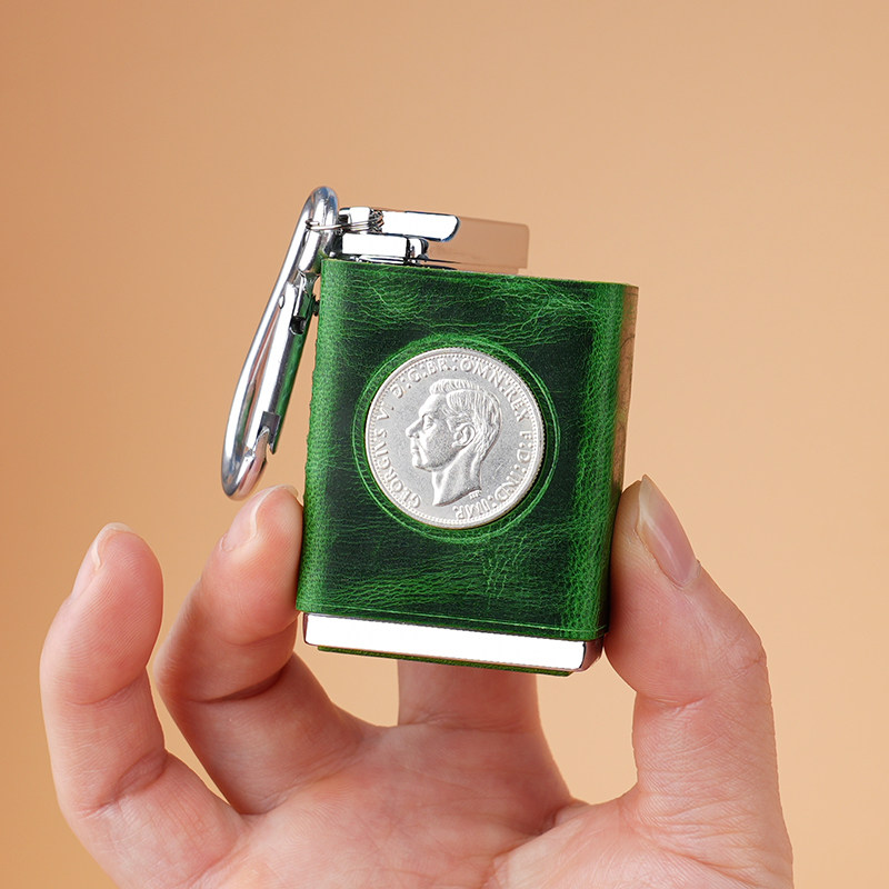 汐仕索烟灰缸便携户外烟灰缸复古随身防飞灰皮创意个性带盖定制