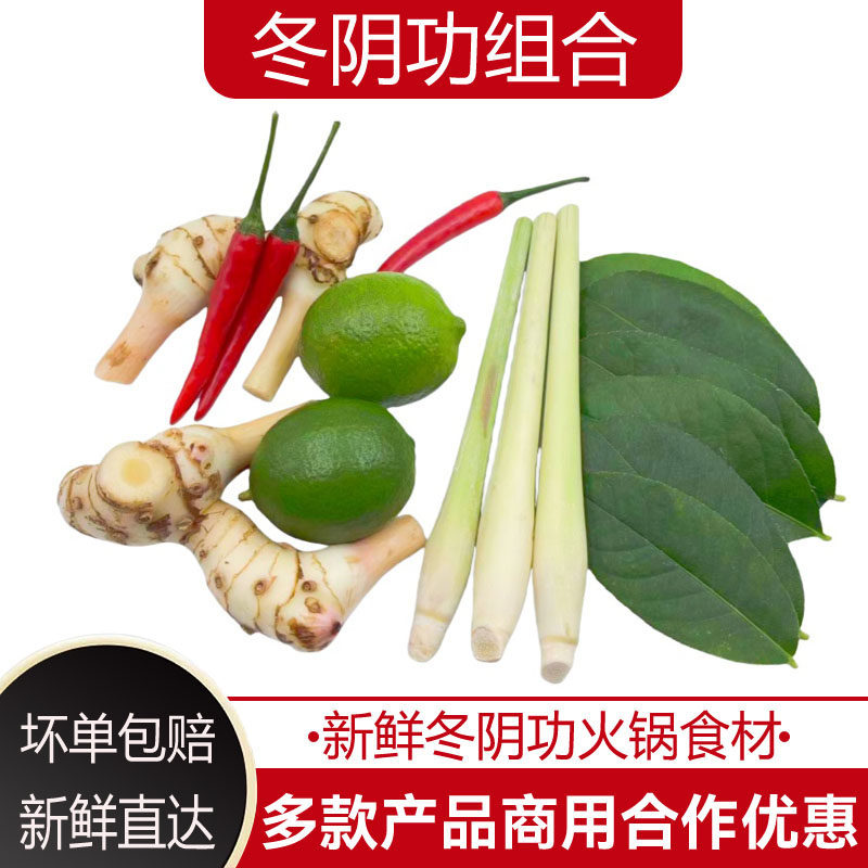 冬阴功汤料新鲜香茅草柠檬叶南姜组合冬阴功火锅酸辣汤火锅材料