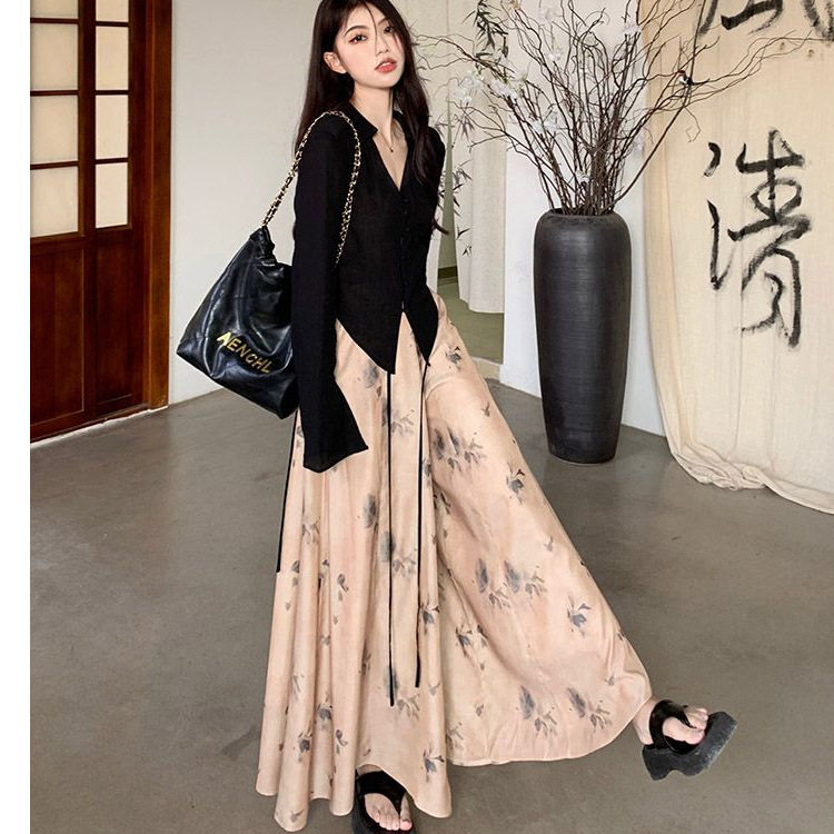 新中式国风衬衫套装女装长袖春夏新款韩版时尚半身裙裤上衣