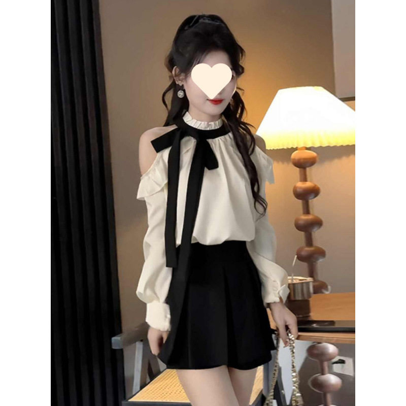 法式一整套穿搭时尚套装女春季2025新款系小个子衬衫+短裙两件套